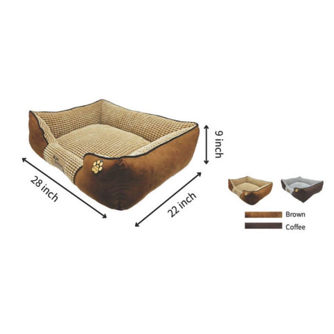 Pet Perfect Plush Pet Dog Bed Faux Fur Grey -  Large