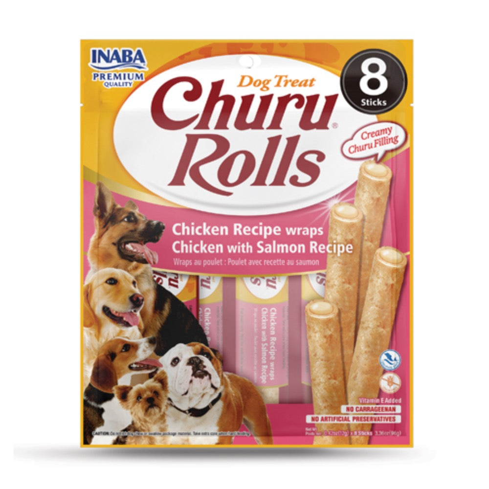 Inaba Churu Rolls for Dogs - Chicken with Salmon Recipe