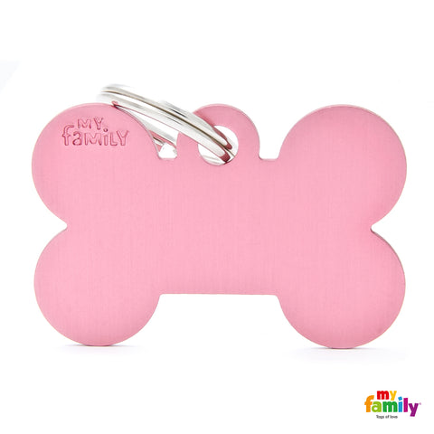 My Family ID Tag Basic collection Small Heart Pink in Aluminum