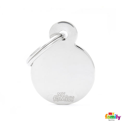 My Family ID TAG BASIC COLLECTION BIG HEART IN CHROME PLATED BRASS