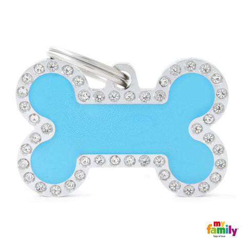 My Family ID TAG BASIC COLLECTION BIG HEART LIGHT BLUE IN ALUMINUM