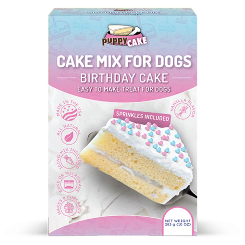 Puppy Cake Mix and Frosting- Birthday Cake with Sprinkles
