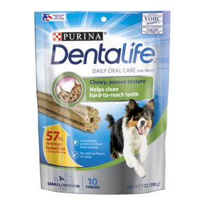 Purina DentaLife Daily Oral Care Chew Treats for Small & Medium Dogs- 10 Chews
