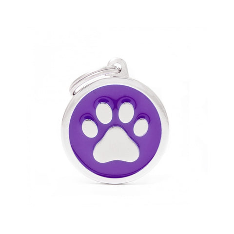 My Family ID TAG BASIC COLLECTION ROUND PURPLE IN ALUMINUM