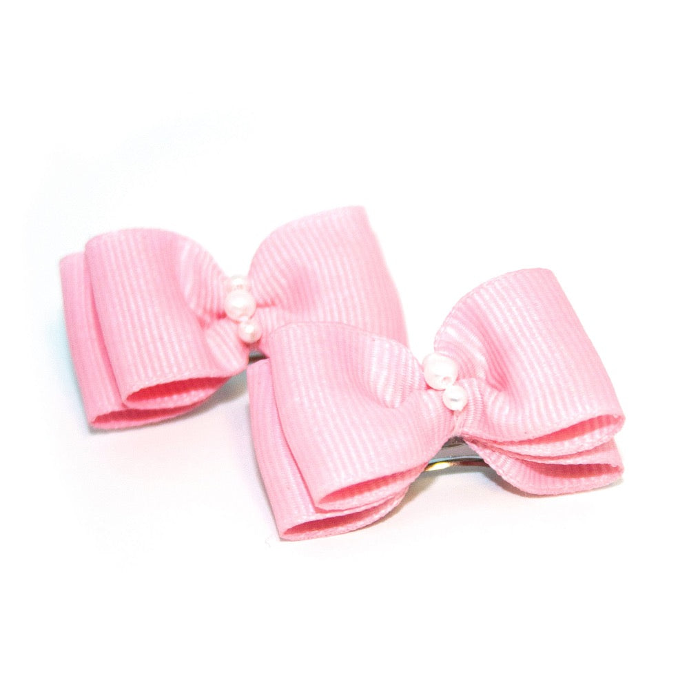 Barker's Bowtique Light Pink Hair Bows - 2 per card