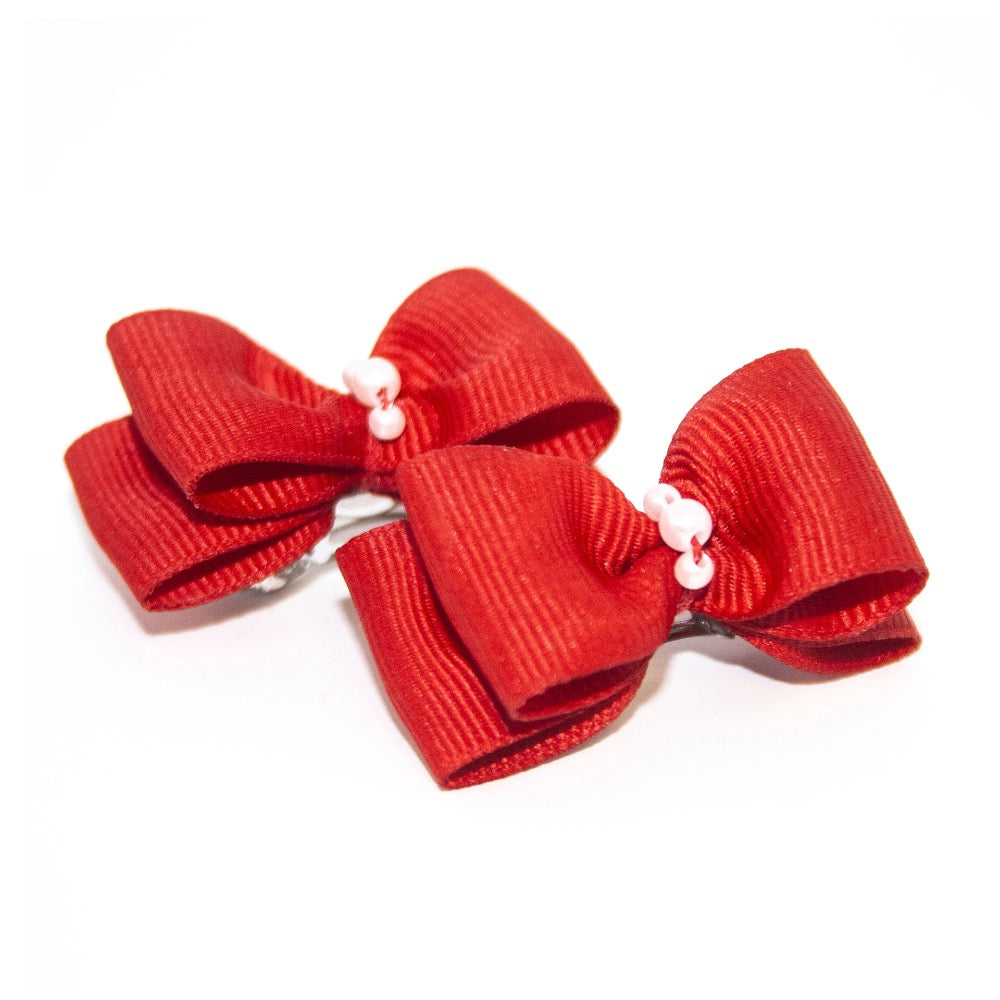 Barker's Bowtique Red Hair Bows - 2 per card