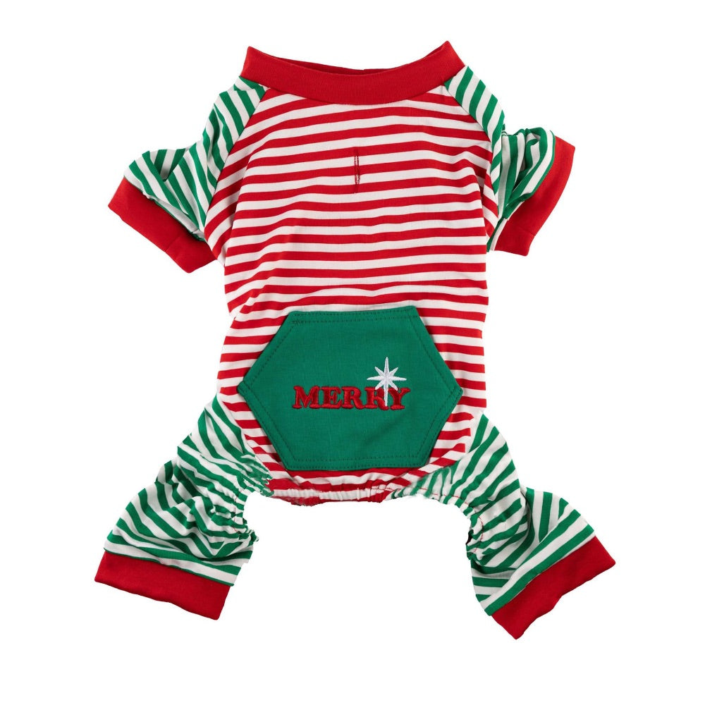 Barker's Bowtique CHRISTMAS STRIPE PJ - RED/GREEN