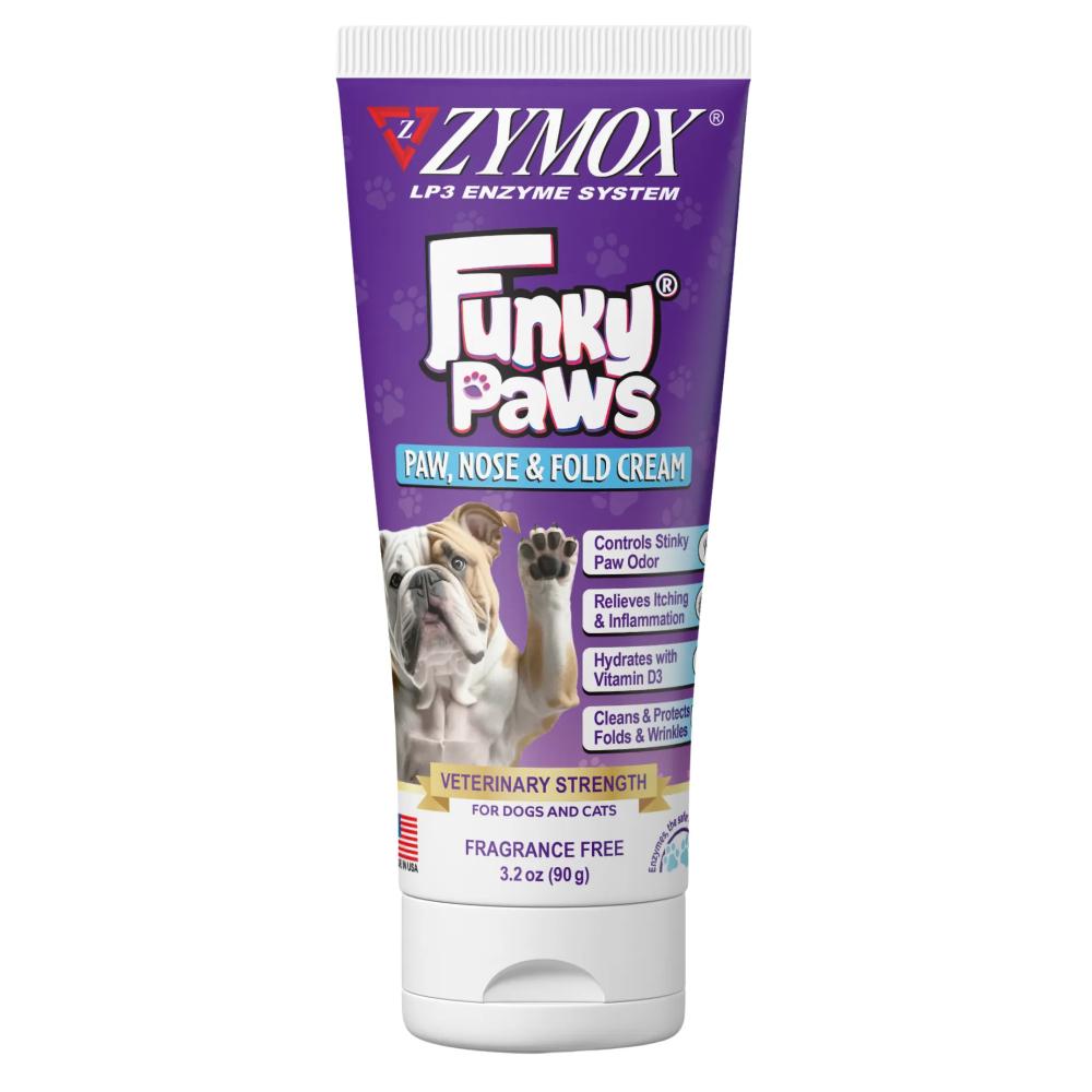 Zymox Funky Paws Veterinary Strength Paw, Nose and Fold Cream - 3.2 oz. tube