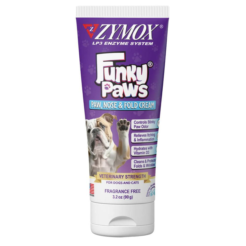 Zymox Funky Paws Veterinary Strength Paw, Nose and Fold Cream - 3.2 oz. tube