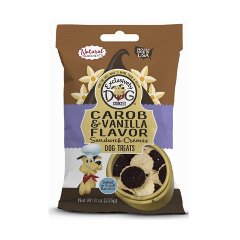 Exclusively Dog Cookies Carob and Vanilla Flavor Sandwich Cremes