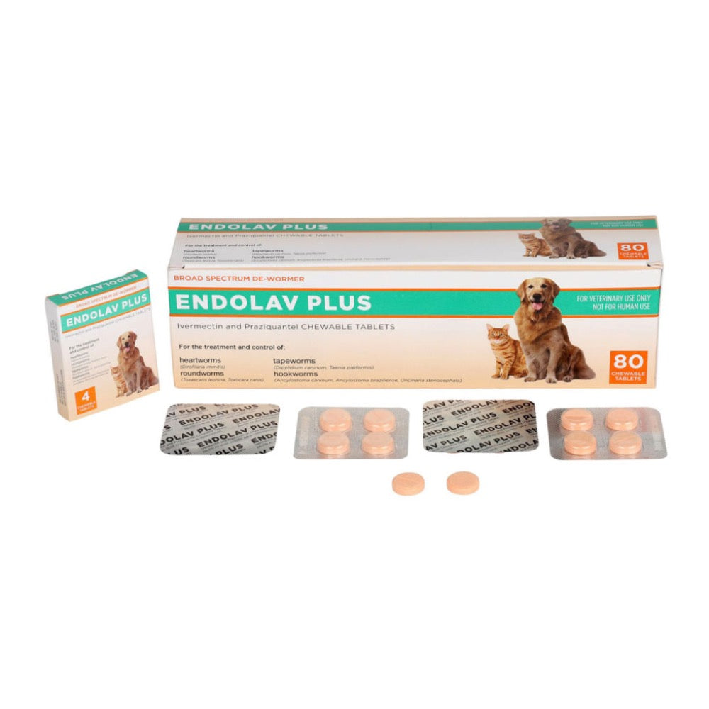 Endolav Plus Chewable Dewormer Tablets for Cats & Dogs - 1pk