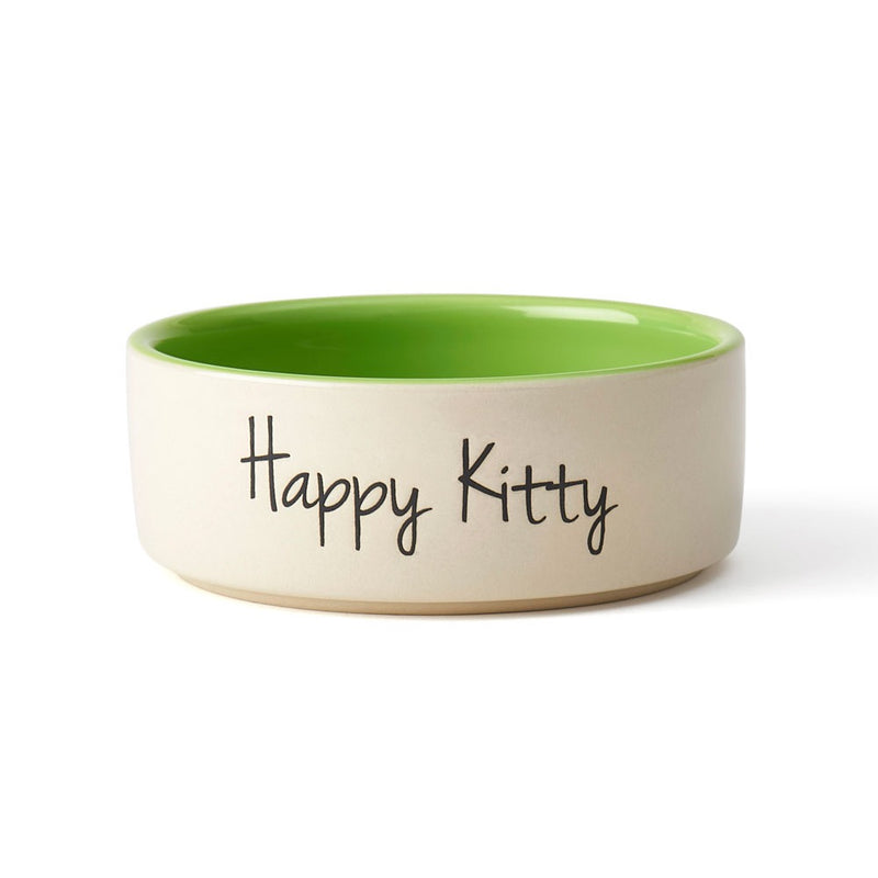 Petrageous Happy Kitty Lime Green Bowl -2 Cups
