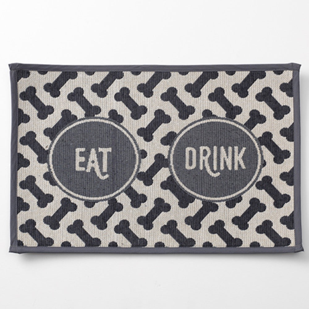 Petrageous Eat Drink, Gray Tapestry Placemat
