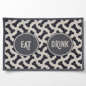 Petrageous Eat Drink, Gray Tapestry Placemat