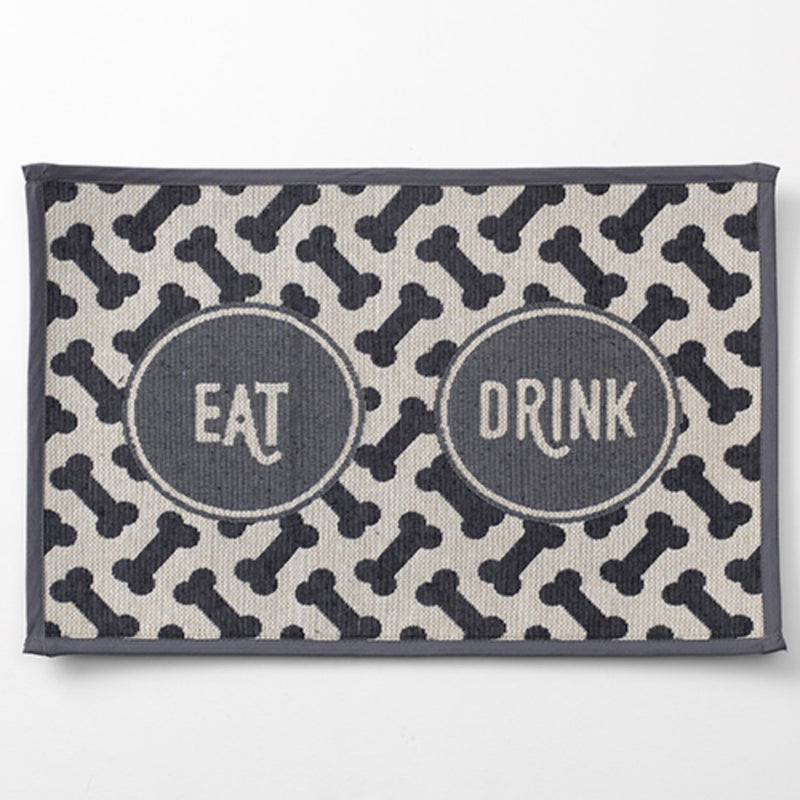 Petrageous Eat Drink, Gray Tapestry Placemat