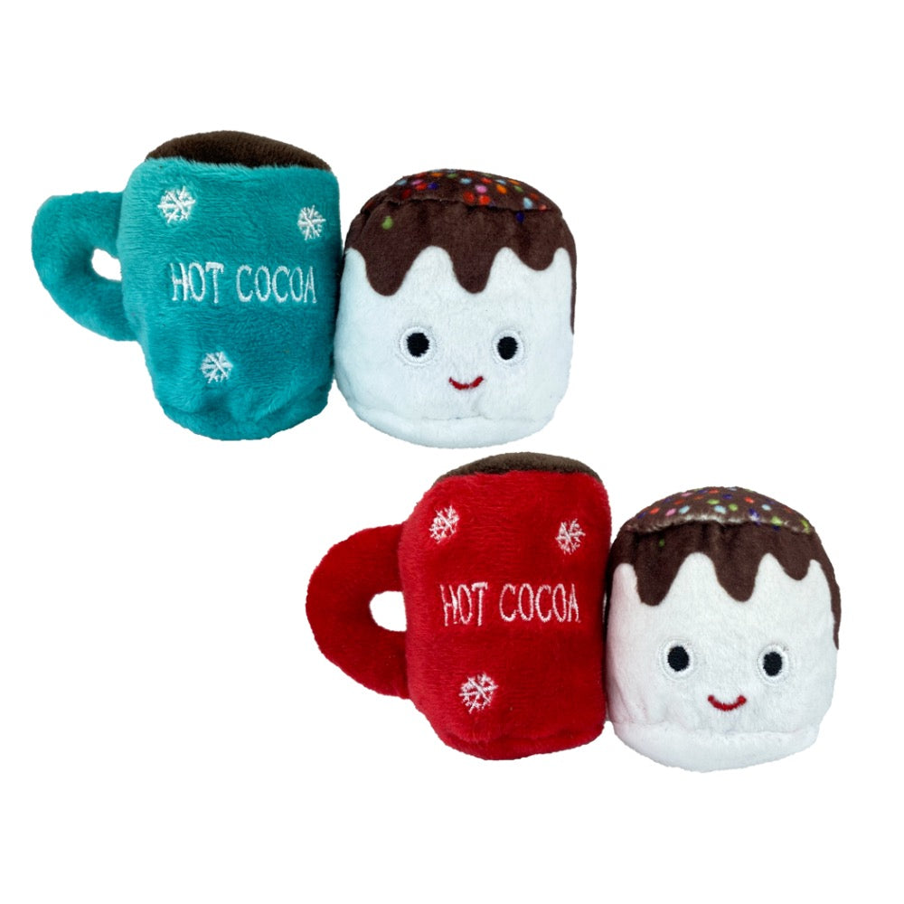 Multipet Hot Cocoa/ Marshmallow Cat Toy Assorted Colors-  2 pack