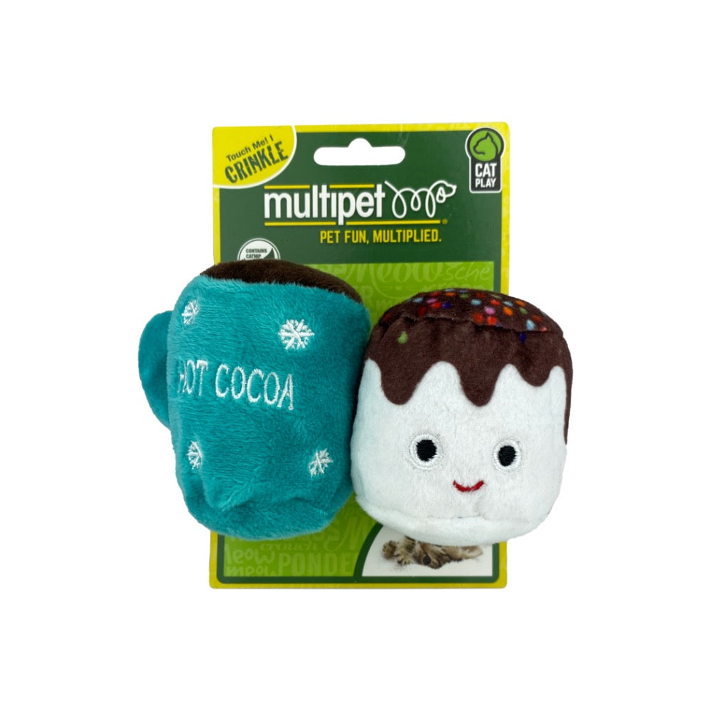 Multipet Hot Cocoa/ Marshmallow Cat Toy Assorted Colors-  2 pack