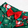 Spice Paws Green Santa/Christmas Tree Shirt With Bow Tie