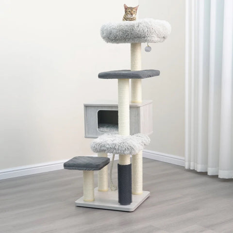 Catry Yara 5 Level Multi-Activity Quilted Plush Cat Tree