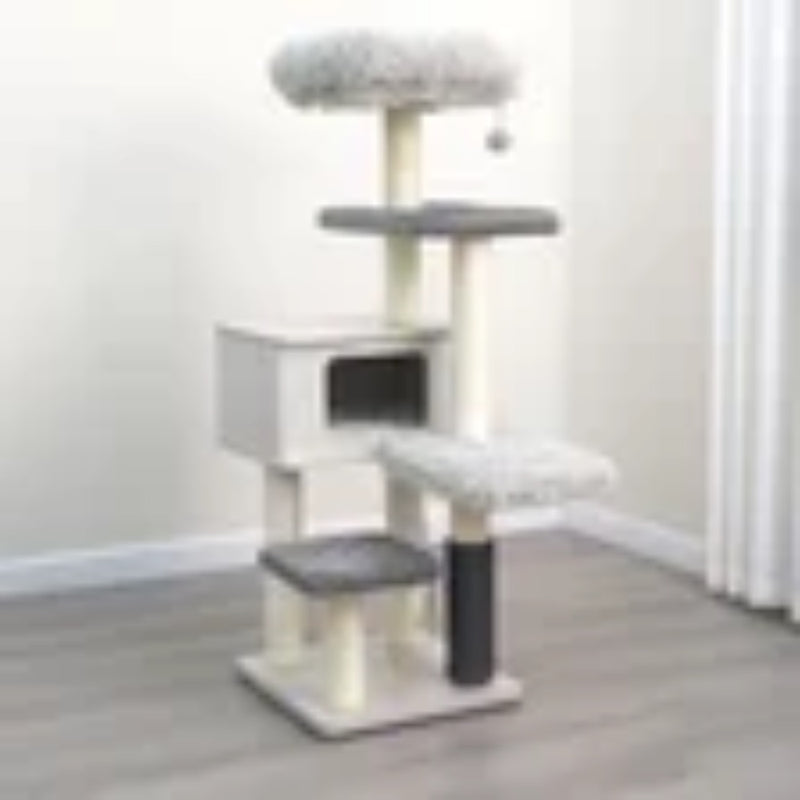 Catry Kasio 6- Level Modern Cat Tree with Premium Shag Fur- Kasio Gray
