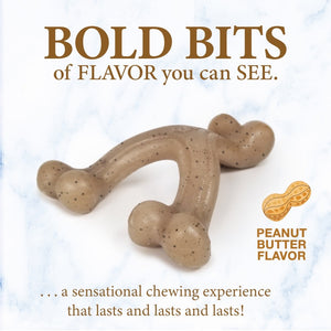 Nylabone Puppy Gourmet Style Strong Chew Toy Wishbone Peanut Butter -Small