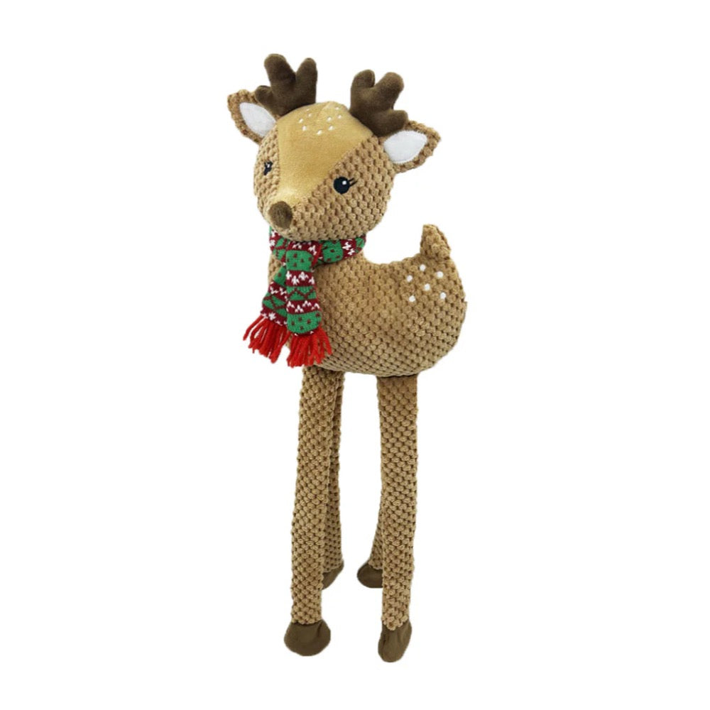Petlou 22" Christmas Long Legged Deer Plush Dog Toy