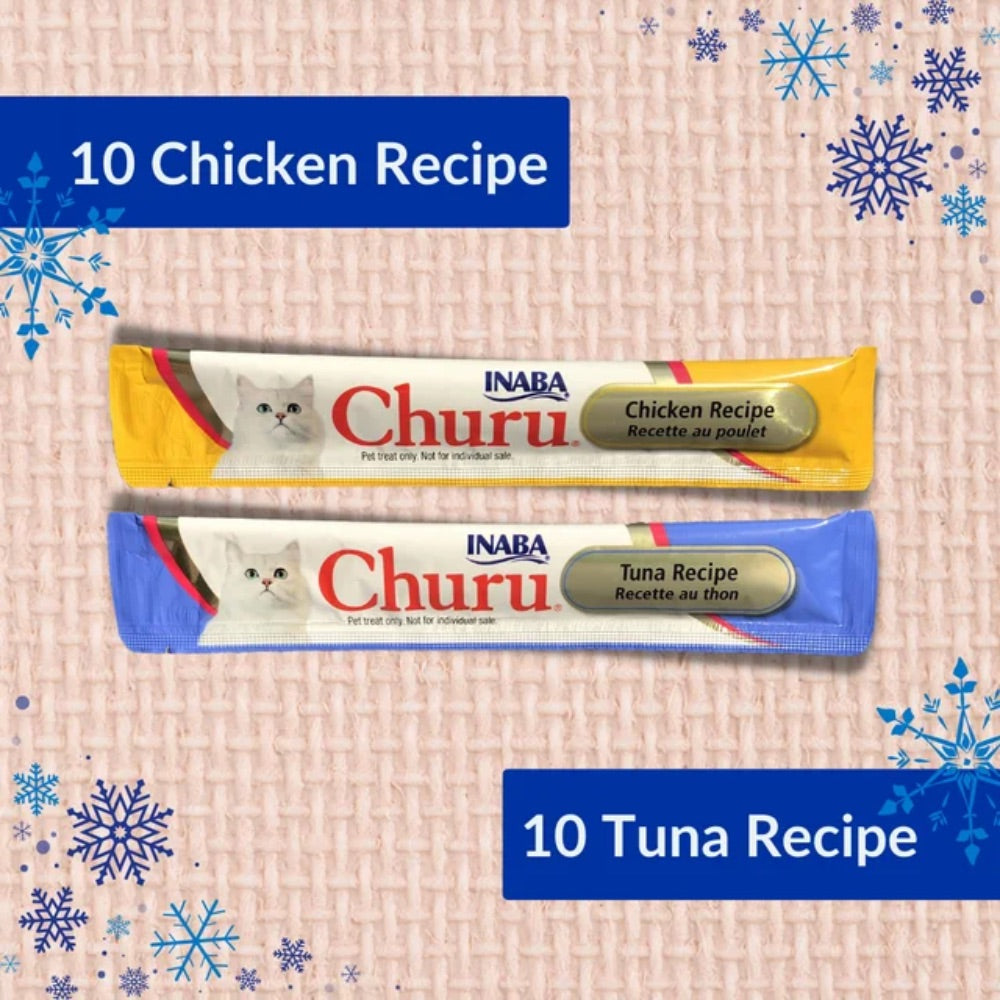 Inaba Churu Holiday Tuna & Chicken Variety Pack Grain-Free Lickable Cat Treats
