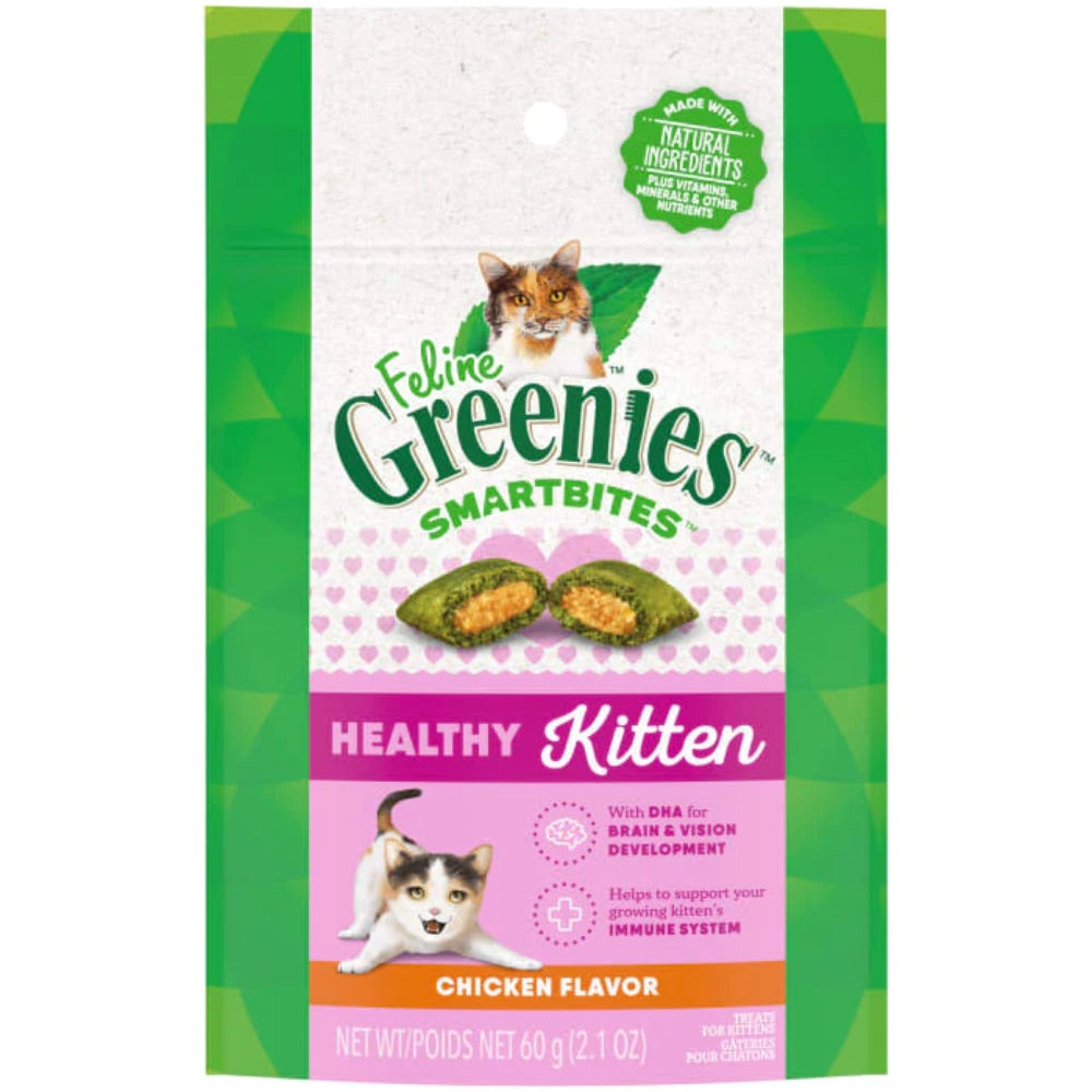 *BUY 1 GET 1 FREE* FELINE GREENIES Chicken Flavored Healthy Kitten SMARTBITES- Expiring 30th April,2024