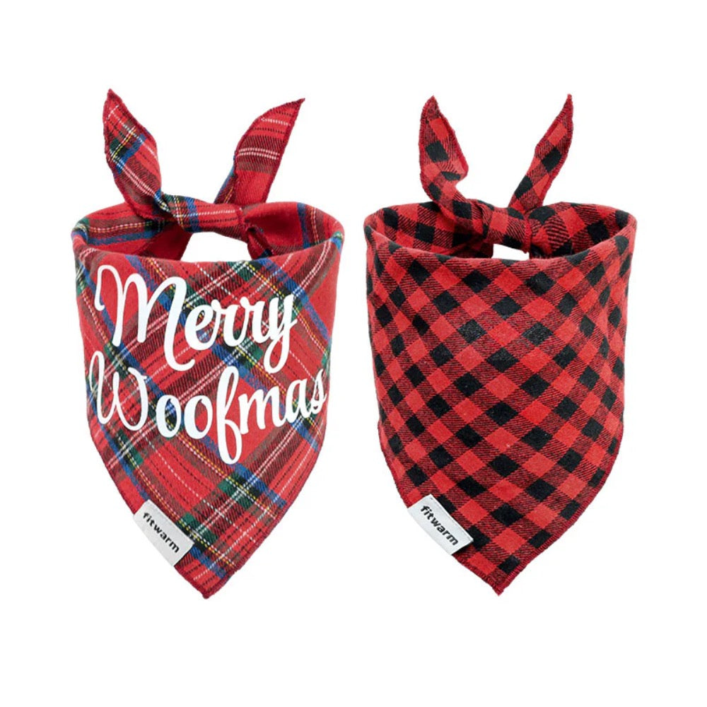 Fitwarm 2 Pack Christmas Dog Bandana