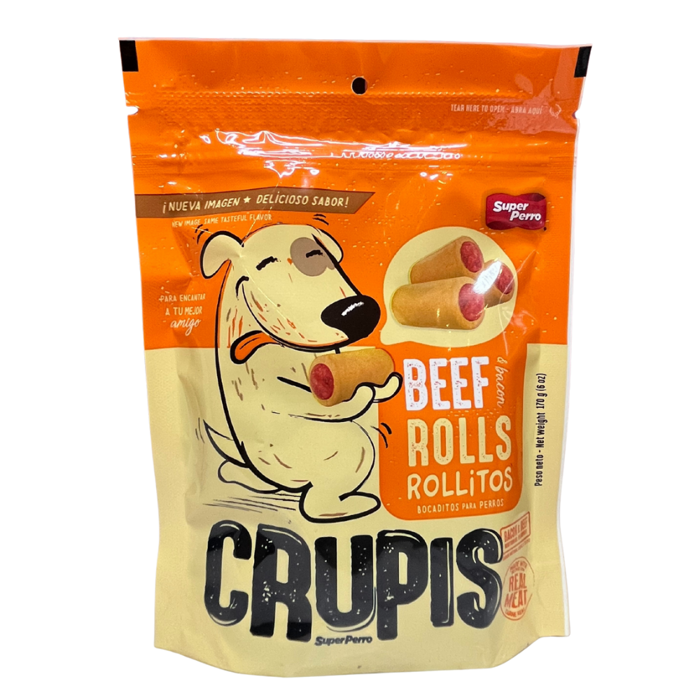 Crupis Treats Beef and Bacon Rolls Dog Treats