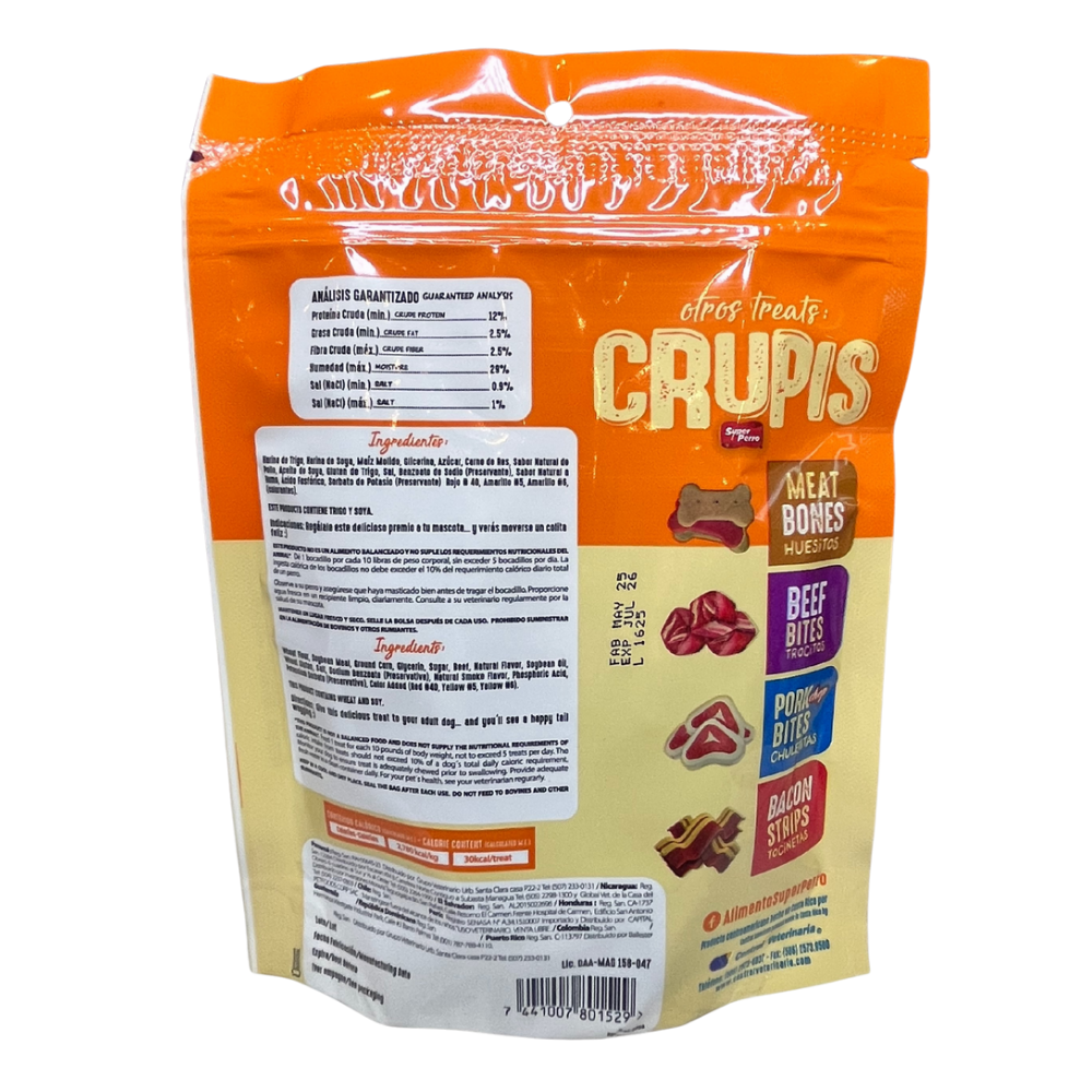 Crupis Treats Beef and Bacon Rolls Dog Treats
