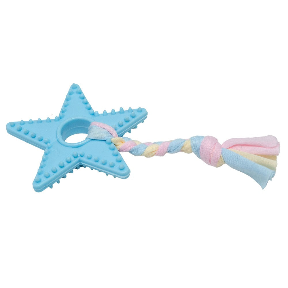 SnugArooz Lil Star Chew Dog Toy - Blue 7"