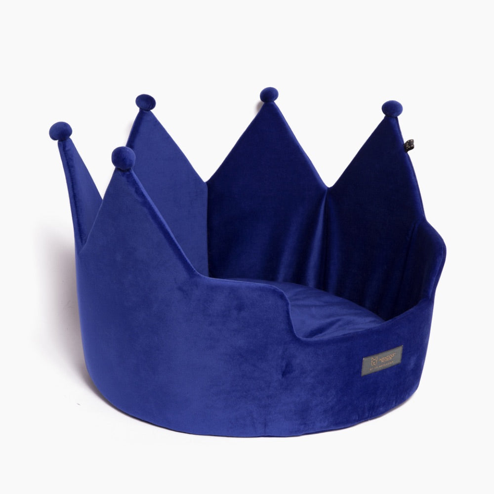 Nandog CROWN BED MICRO PLUSH ROYAL BLUE - LARGE