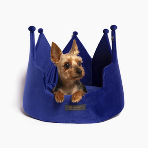 Nandog CROWN BED MICRO PLUSH ROYAL BLUE - LARGE