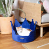 Nandog CROWN BED MICRO PLUSH ROYAL BLUE - LARGE