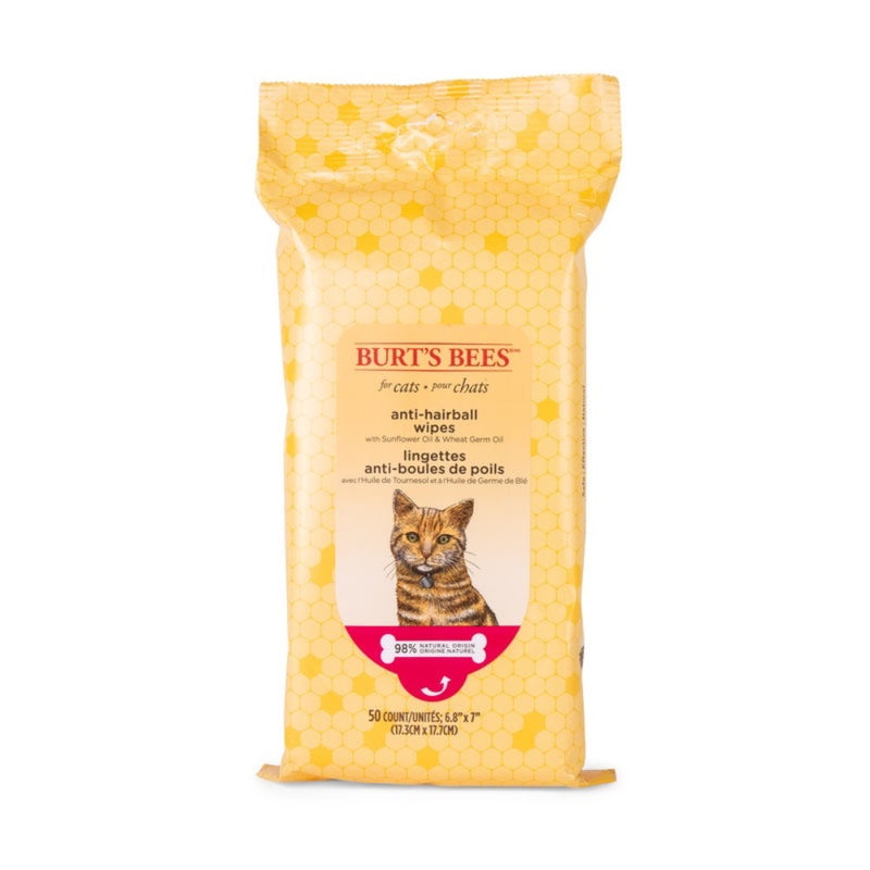 Burt's Bees Anti-Hairball Cat Wipes - 50ct