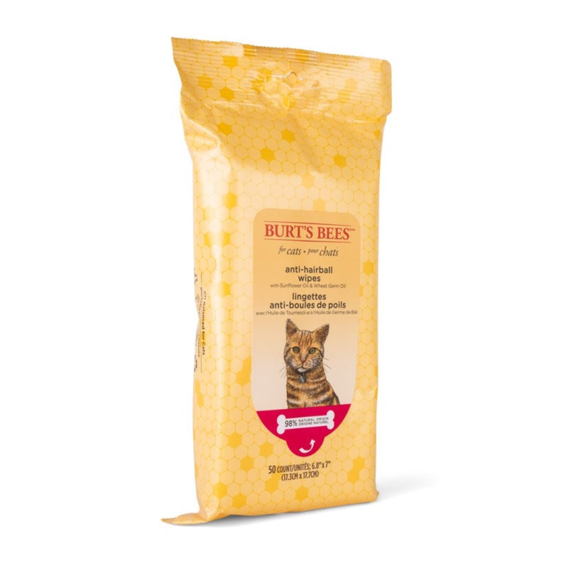 Burt's Bees Anti-Hairball Cat Wipes - 50ct