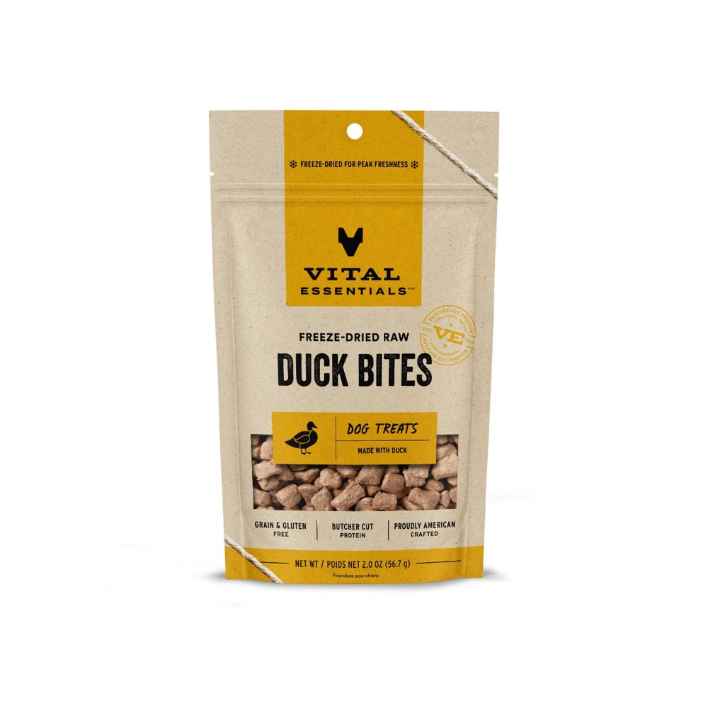 Vital Essentials® Freeze-Dried Duck Bites Dog Treats, 2 oz