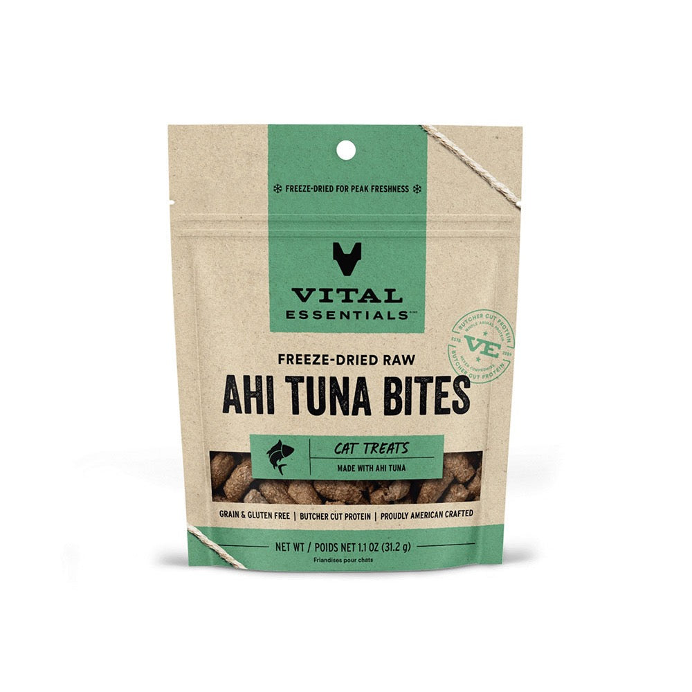 Vital Essentials® Freeze-Dried Ahi Tuna Bites Cat Treats- 1.1 oz