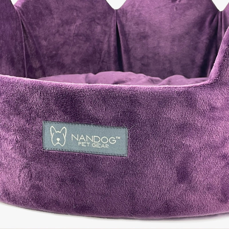 Nandog Crown Bed Micro Plush- Purple