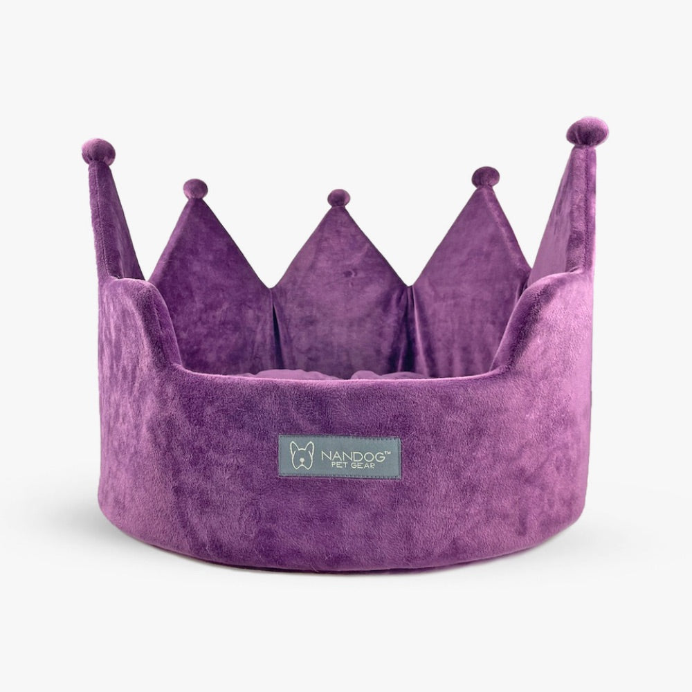 Nandog Crown Bed Micro Plush- Purple