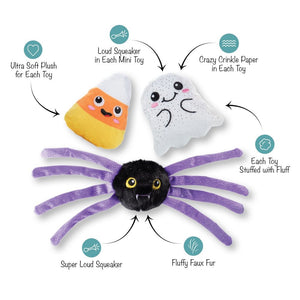 Fringe Studio Pet Shop Frightly Friends Plush Dog Toys Multi-Pack Set Of 3