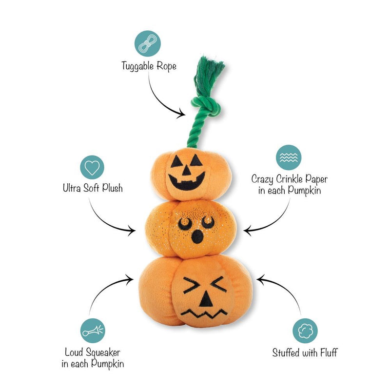 Fringe Studio Pet Shop Stack-O-Lantern Plush Dog Toy