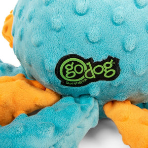goDog Crazy Tugs Octopus Squeaky Plush Dog Toy - Large