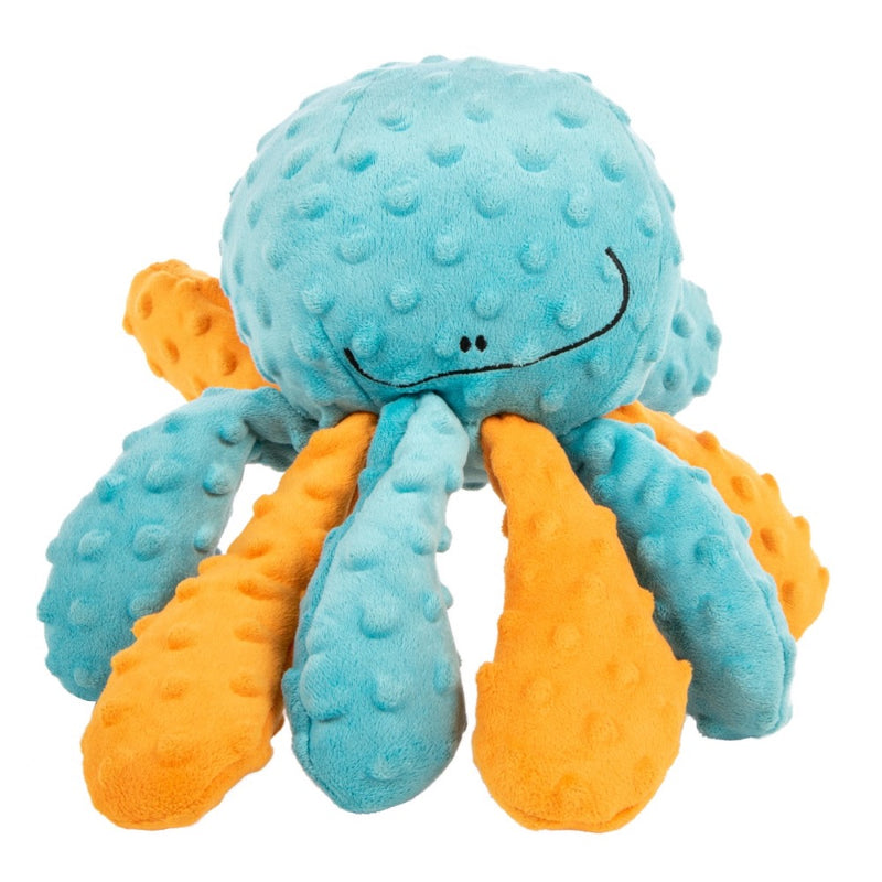 goDog Crazy Tugs Octopus Squeaky Plush Dog Toy - Large