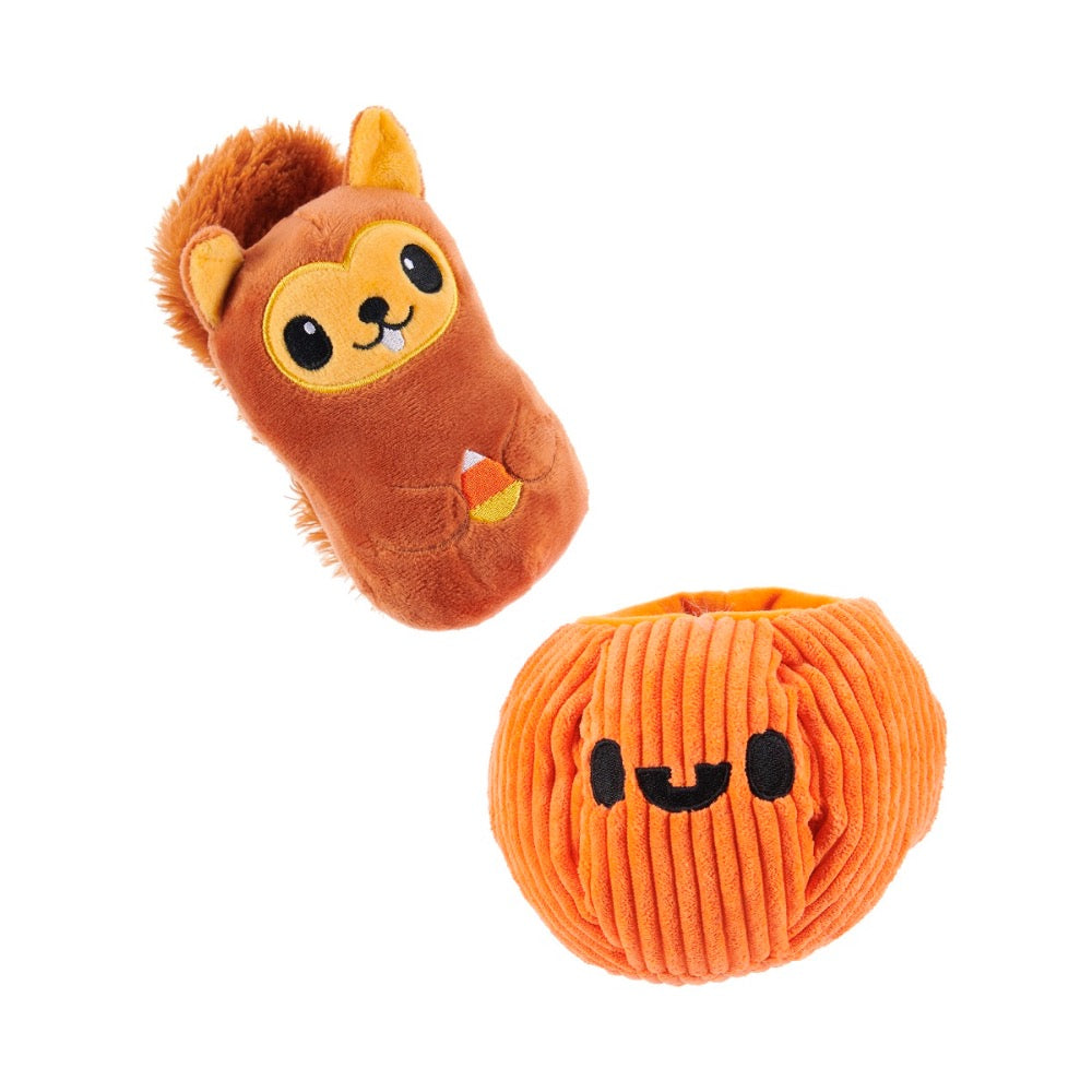 BARK Squirrel O' Lantern Plush Dog Toy Small