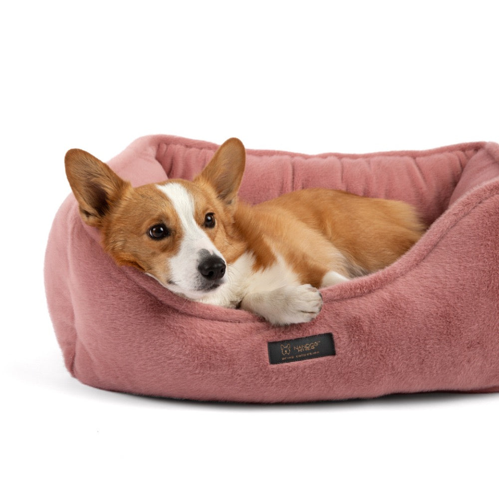 Nandog Cloud Reversible Dog Pet Bed - Taupe Pink - 22" x 25"