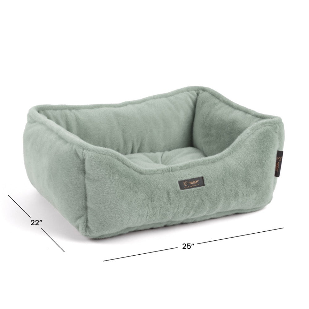 Nandog Cloud Reversible Dog Pet Bed - Taupe Green - 22" x 25"