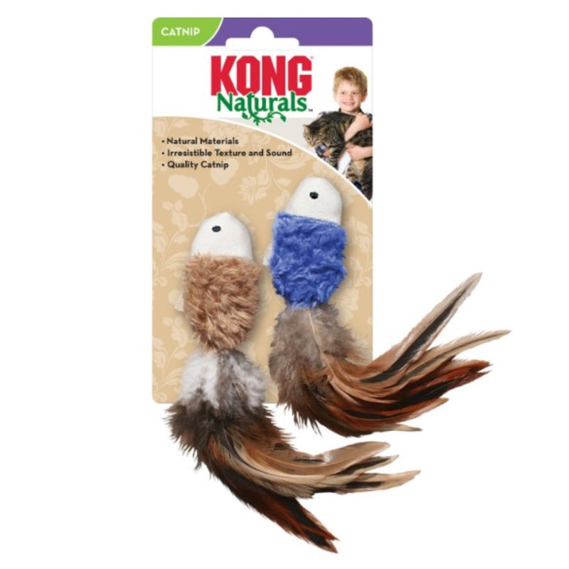 KONG® Naturals® Crinkle Fish Cat Toy 2pk - Assorted Colours