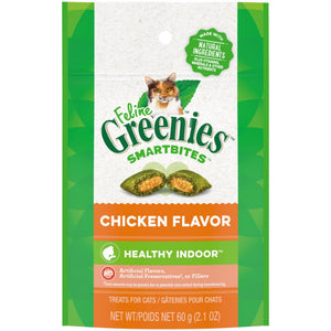 Greenies Feline SmartBites Healthy Indoor Cat Treats Chicken 2.1oz.